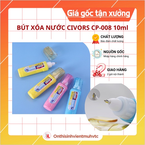 Bút xóa nước CP-08 16ml Yoho thiết kế đầu to, cho mực xoá ra đều theo ý muốn, giúp tẩy xóa sạch vết mực nhẹ nhàng