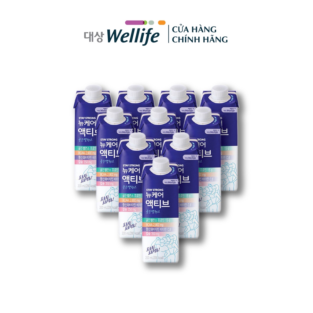 Sữa dinh dưỡng nucare bổ sung protein DAESANG WELLIFE Nucare active 200ml 10 hộp