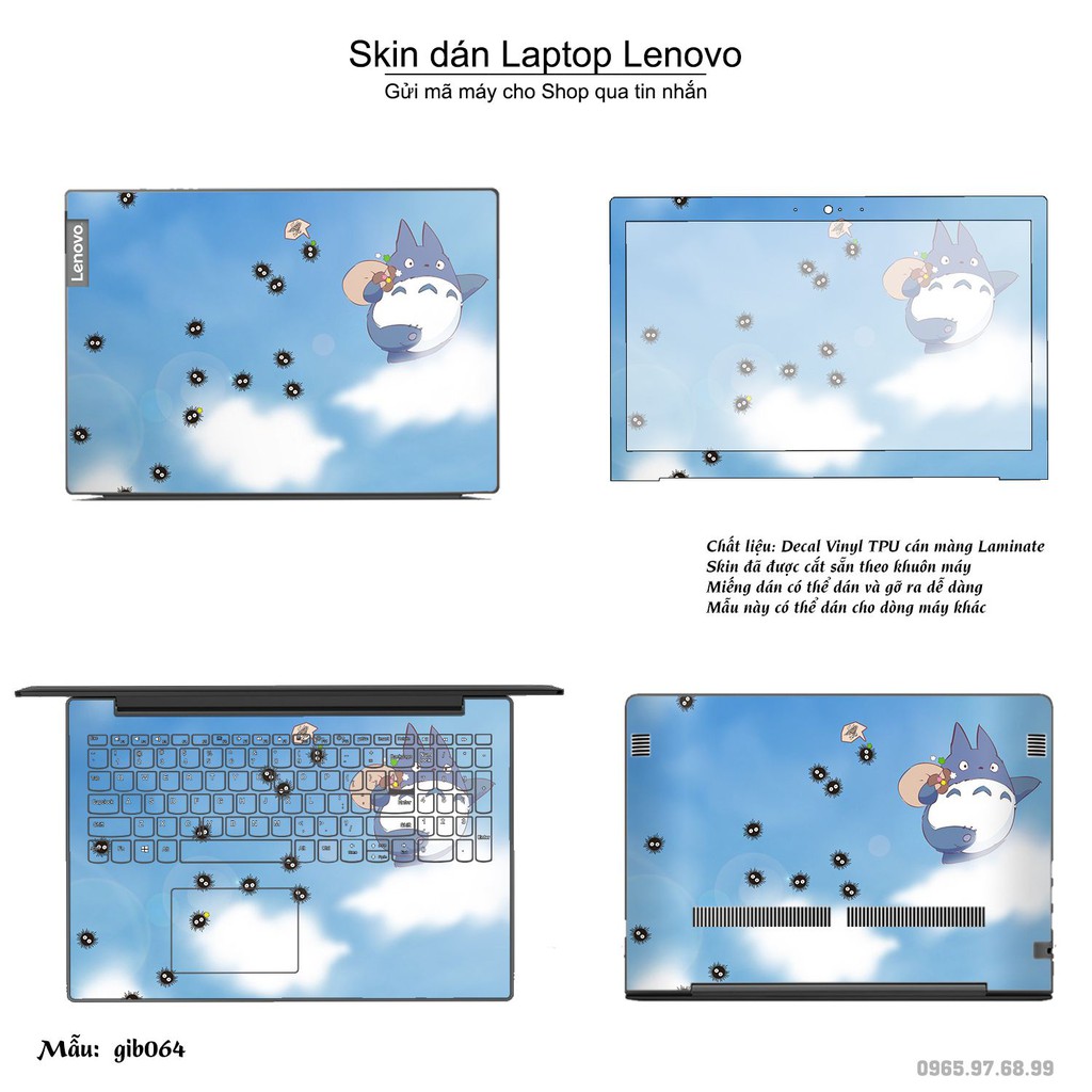 Skin dán Laptop Lenovo in hình Ghibli nhiều mẫu 10 (inbox mã máy cho Shop)