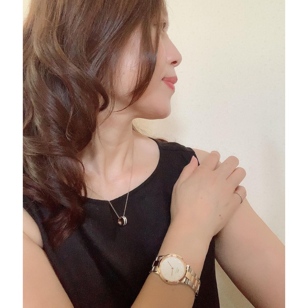 Dây chuyền Daniel Wellington Emalie Necklace màu vàng hồng DW00400153