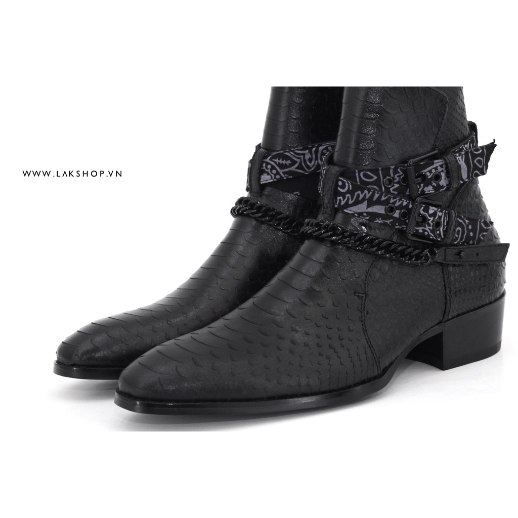 Giày Ami Bandana Leather Python-Stamped Jodhpur Boots