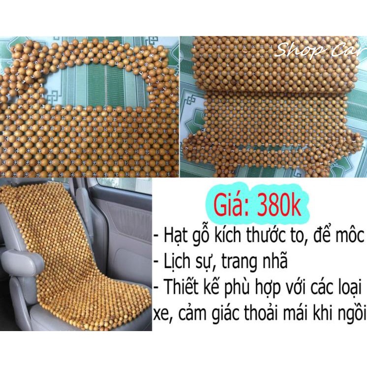 Đệm Lót Ghế Ô Tô Cao Cấp Hạt Gỗ Pơ Mu