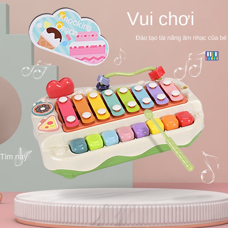 Giáo dục sớm trẻ em gõ đàn và chơi piano hai trong một cho bé. Đồ nhỏ bộ xylophone quãng tám