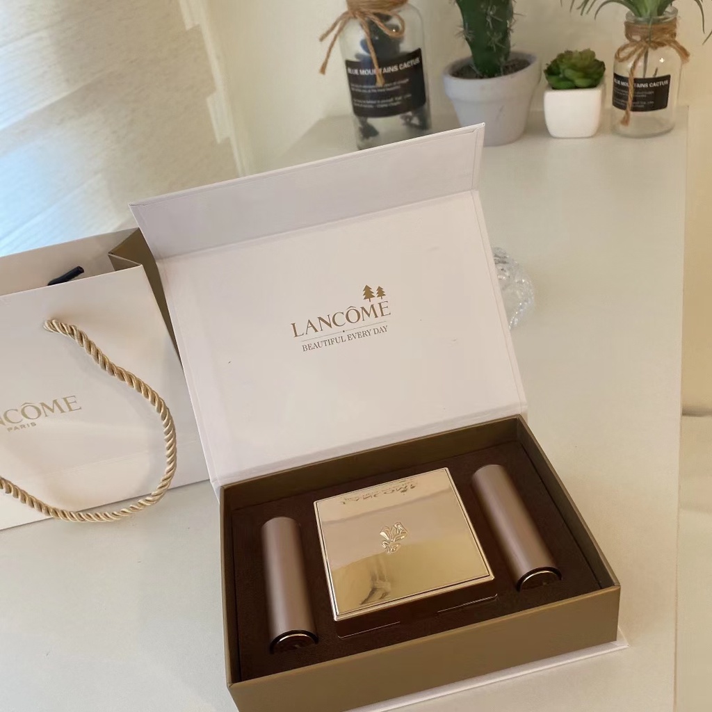 LANCOME Bộ Ba Thỏi Son Môi Thiết Kế Vỏ Màu Vàng Kim Sang Trọng 196