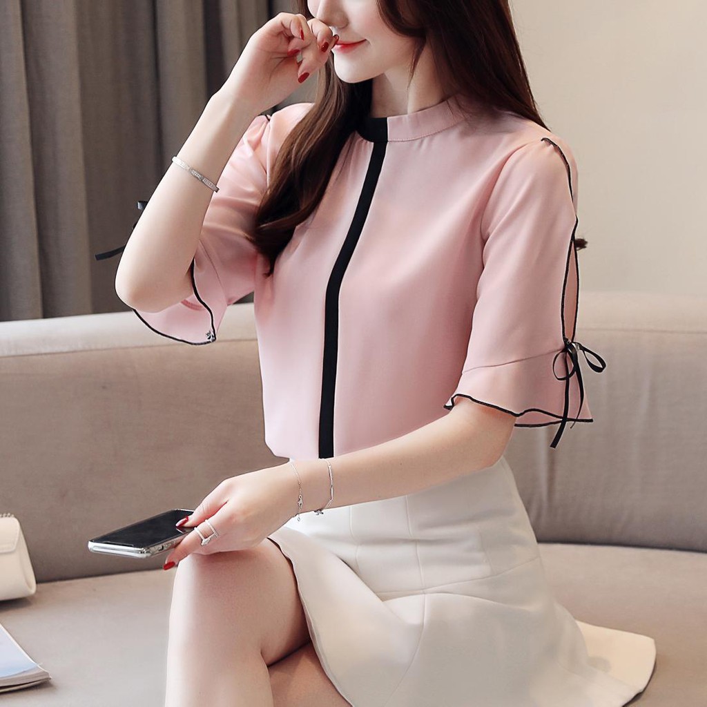 Áo Sơ Mi Nữ Tay Lỡ Nẹp Giữa Tay Cách Điệu Chất Liệu Lụa Cao Cấp Mềm Mát  SM195 - Candy Fashion