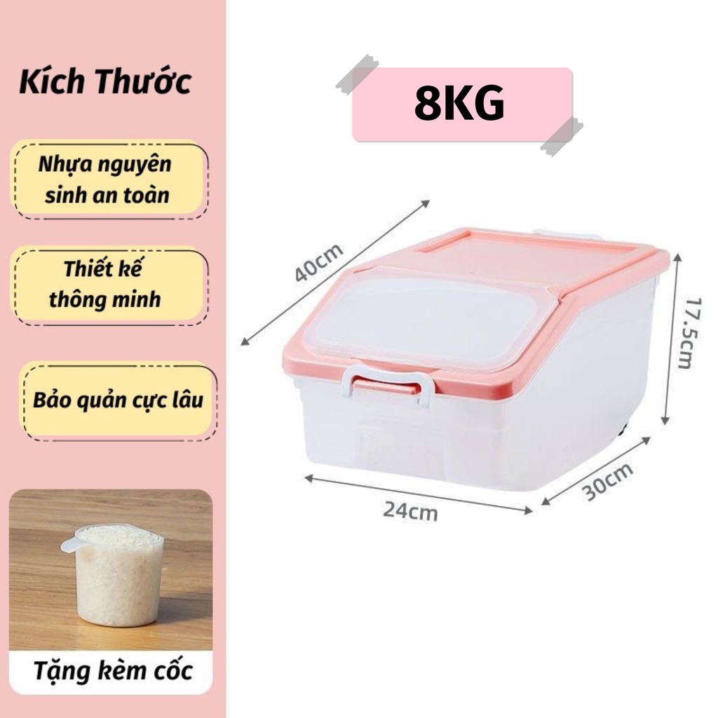 Thùng Đựng Gạo Thùng Đựng Đồ Thông Minh Tiện Dụng Cho Gia Đình Kèm Cốc Đong Gạo Chia Vạch Gia.dung.hoang.anh
