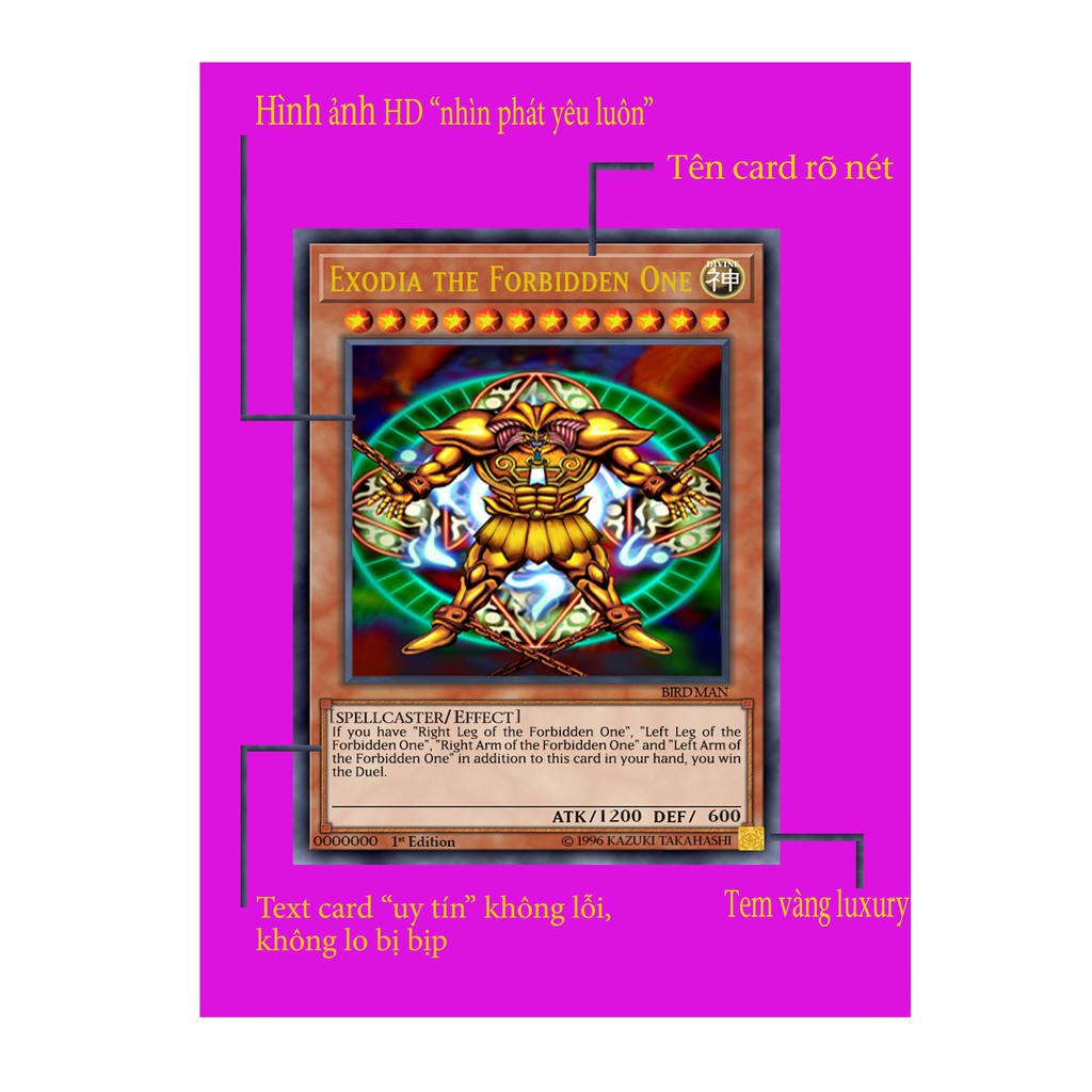 Bộ bài in huyền thoại của Muto Yugi (48 lá) (Tặng kèm 1 lá bài real của Yugi)