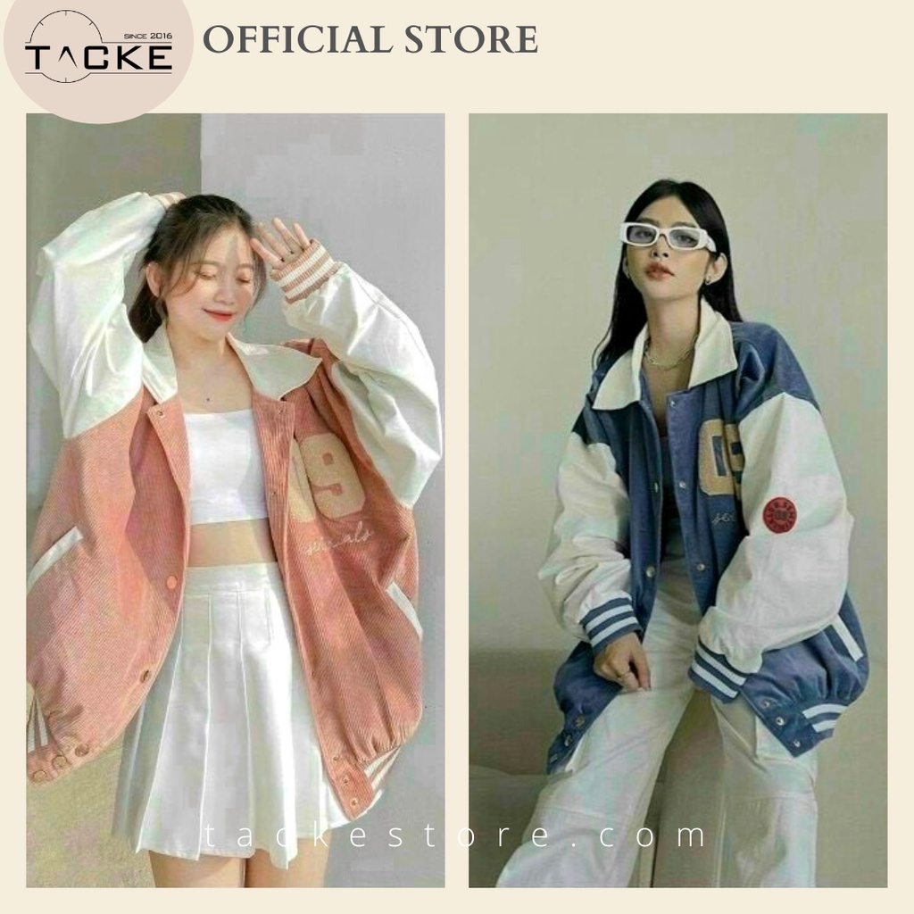 Áo khoác nữ khoác bomber nhung form rộng 2 lớp Chống Nắng Jacket Bomber TACKE STORE