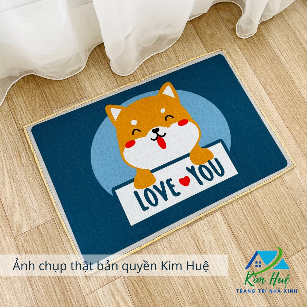 Thảm lau chân nhà tắm, thảm chùi chân gấu dâu Lotso 3d nhà bếp chống trơn trượt thấm nước giá rẻ 40x60cm Kim Huệ