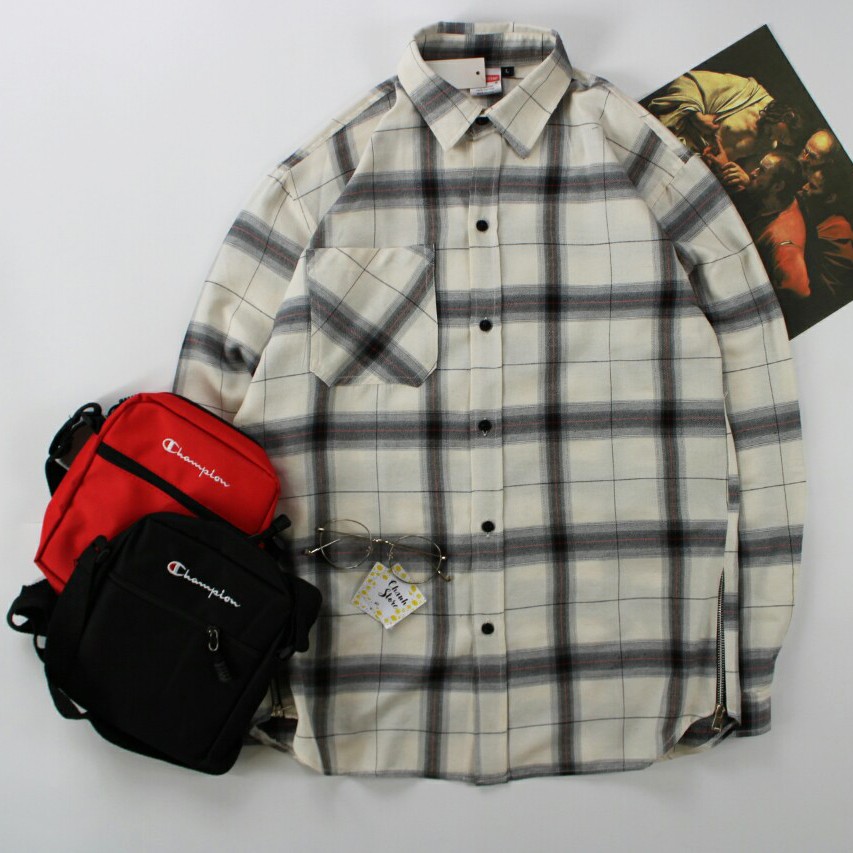 Áo sơ mi Flannel Zip sườn | BigBuy360 - bigbuy360.vn