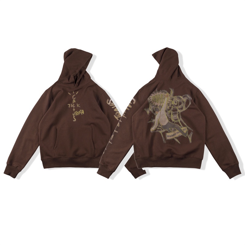 Hàng Bán Chạy Áo Hoodie Thể Thao Cotton Plus Size Tay Dài In Hình Travis Scott Jack Rushadk Xương Rồng Cho Nam Và Nữ