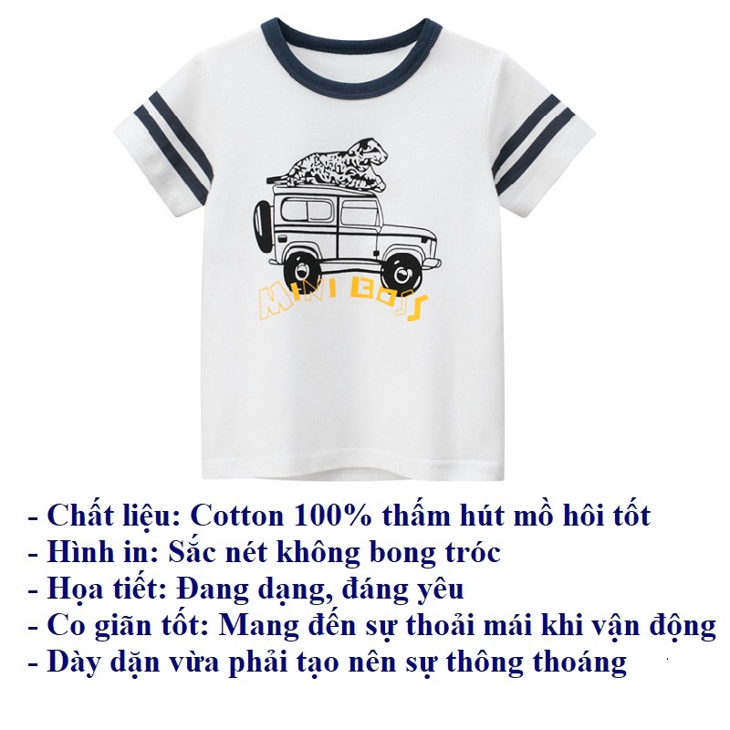 Áo thun bé trai cộc tay mùa hè hàn quốc thời trang trẻ em SKIDS