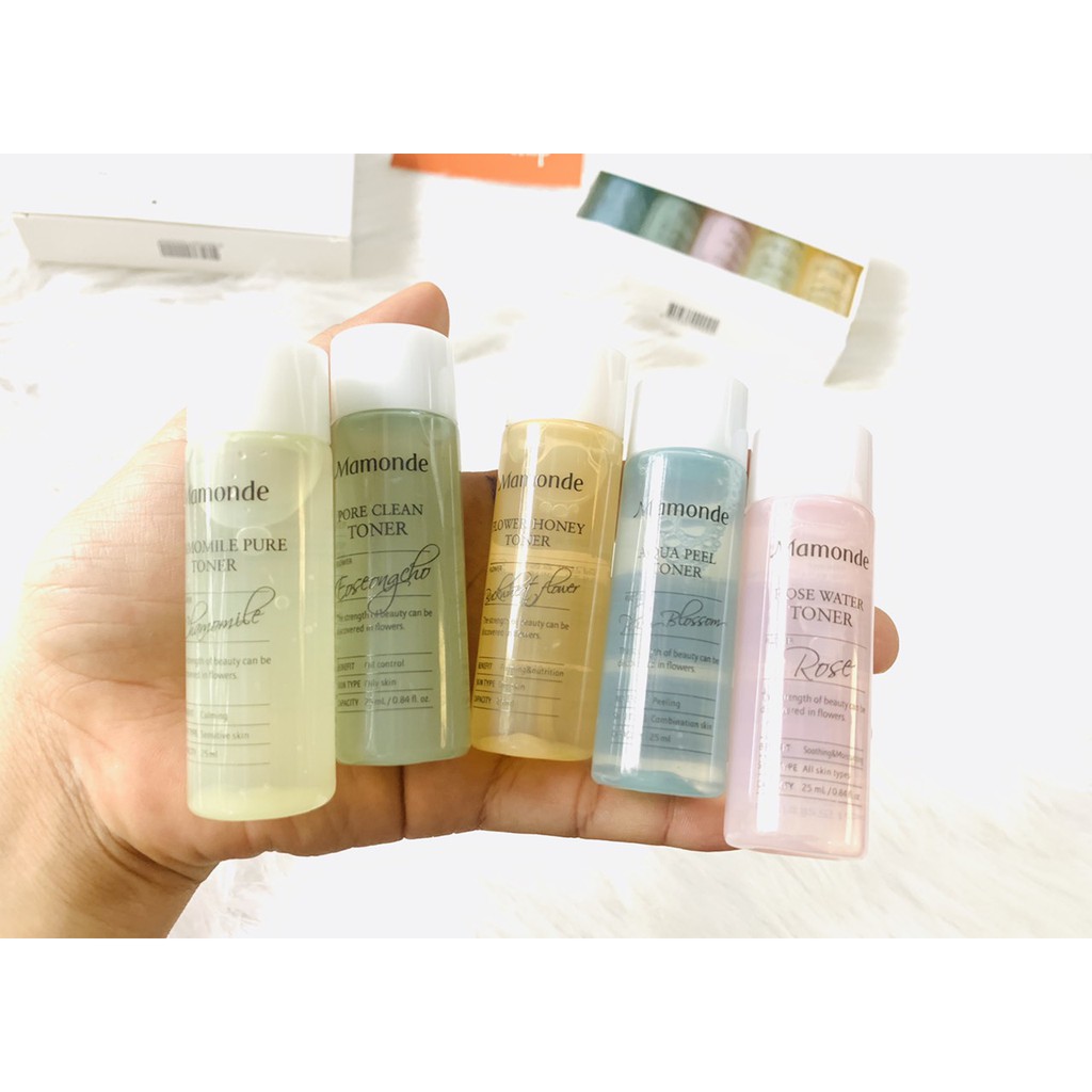 Set Nước Hoa Hồng Mamonde - Toner 25ml x 5 chai