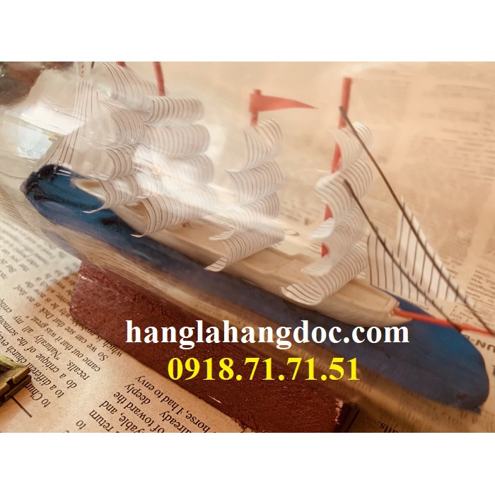 Mô hình thuyền gỗ trong chai thủy tinh mẫu số 5