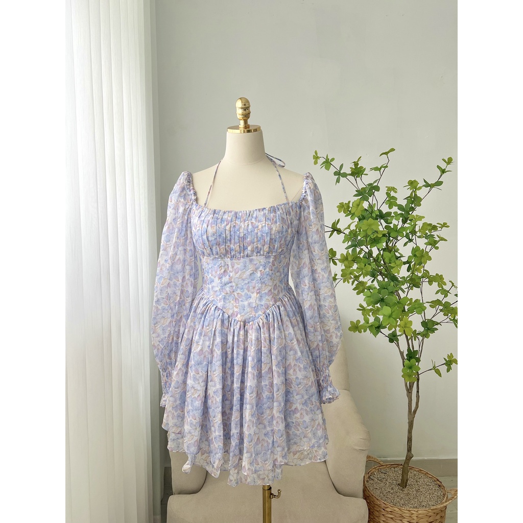 TIELA Đầm váy hoa hồng tím hai tầng - Michelia Dress