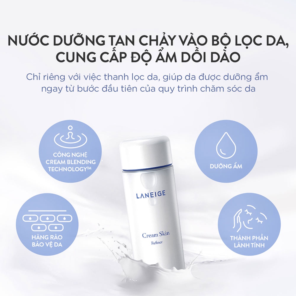 Nước Hoa Hồng LANEIGE Dưỡng Ẩm Da Cream Skin Refiner Hàn Quốc