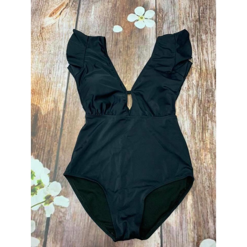 Bikini, Đồ Bơi Đi Biển Thân Liền Tay Bèo Xẻ Ngực Secxy KG00333