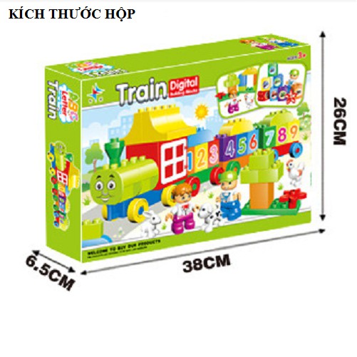 Bộ lắp ghép mô hình tàu hỏa gồm 63 chi tiết bằng nhựa cao cấp đồ chơi cho trẻ em