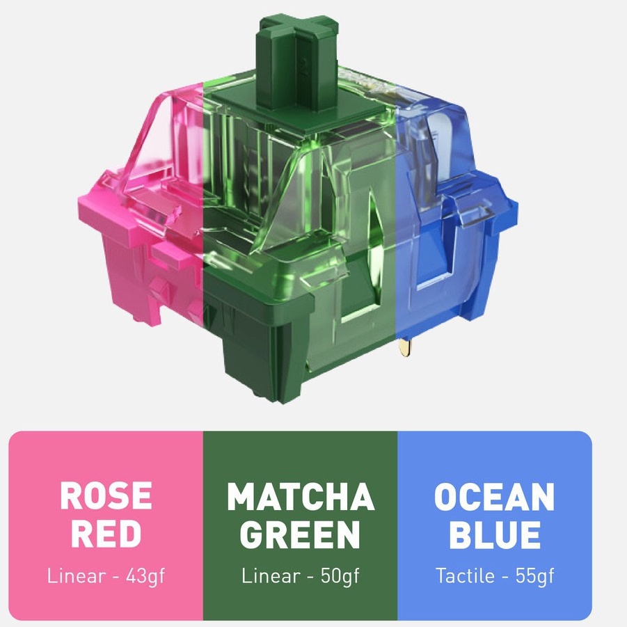 Bộ switch AKKO CS - (Ocean Blue / Matcha Green / Rose Red / Lavender Purple / Vintage White / Radiant Red) - 45 cái/pack