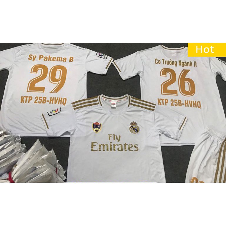 Bộ Quần Áo Bóng Đá Câu Lạc Bộ Real Madrid màu trắng mùa giải 2019 2020