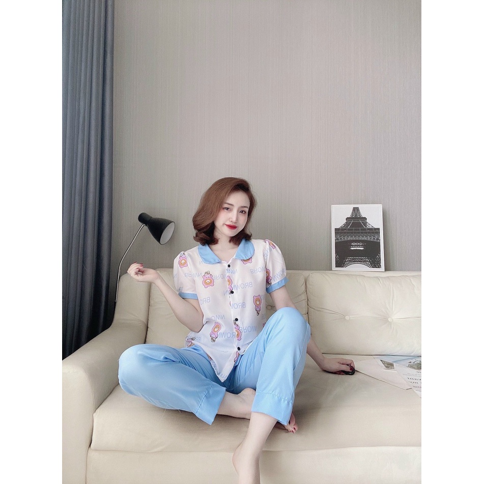 ĐỒ BỘ NỮ SANG TRỌNG VẢI KATE LỤA  pijama tay ngắn nhiều loại siêu xinh freesize dưới 57 kí