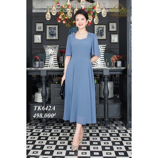 Váy Đầm xòe thiết kế thời trang trung niên cao cấp Ladyshop TK642