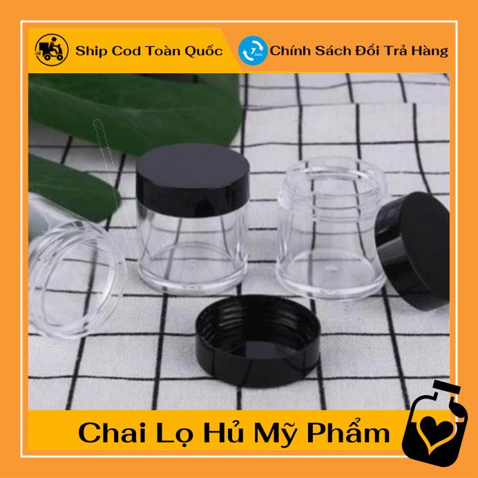 Hủ Đựng Kem ❤ TOP GIÁ RẺ ❤ Hũ nhựa trong 10g thân cao nắp đen / Hũ chiết mỹ phẩm / chai lọ chiết mỹ phẩm .