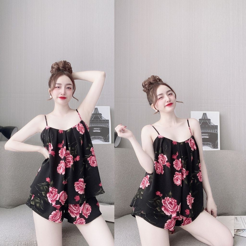 Đồ Ngủ Nữ BIGSIZE Đồ Ngủ Sexy lụa Mango cao cấp mềm mại xinh xắn &lt; 70KG