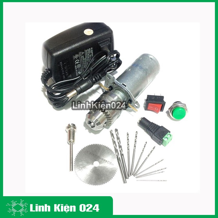 Combo máy khoan mini 12V- 2A Siêu Khỏe và Phụ kiện V1