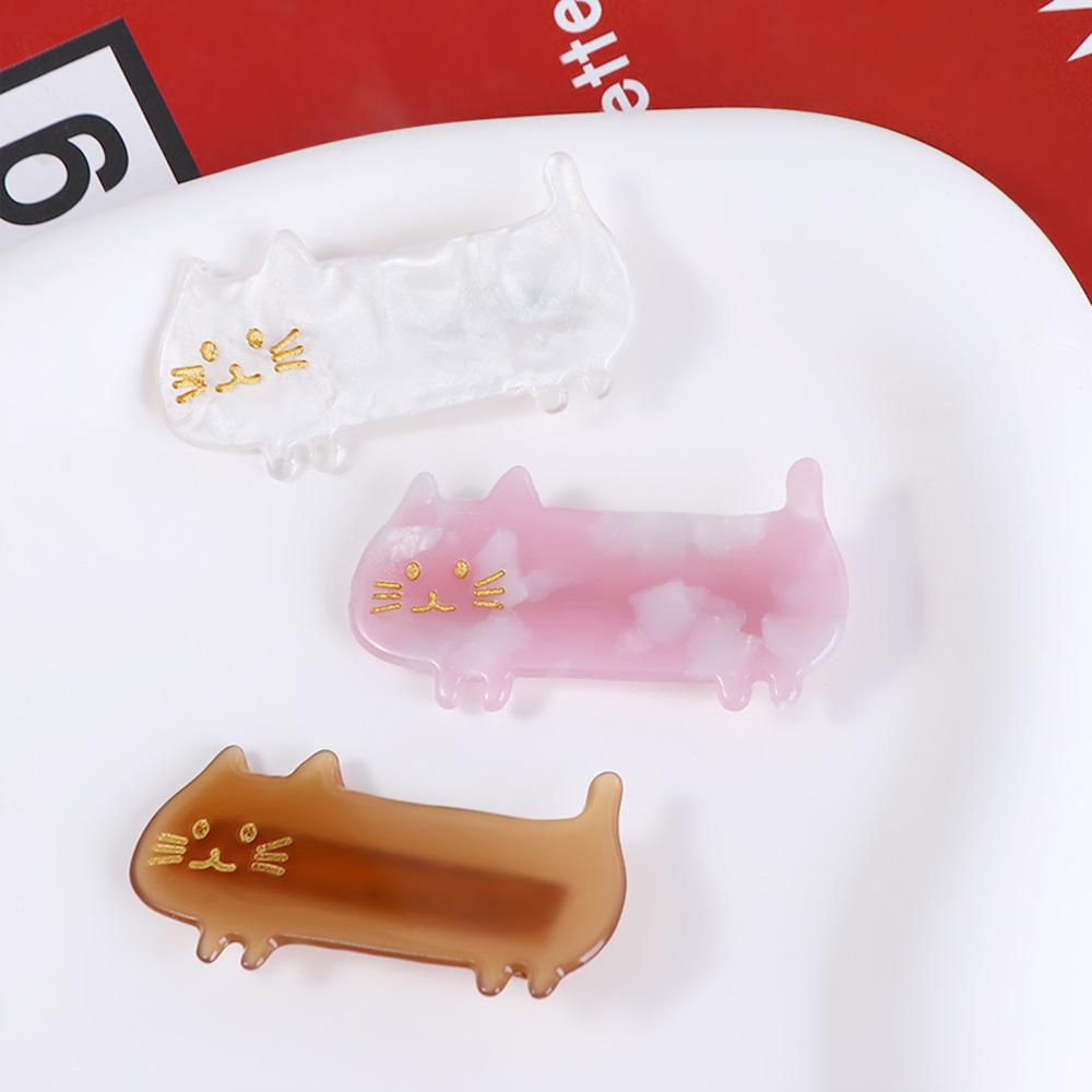 Kẹp Tóc Nhựa Hình Mèo Hoạt Hình Phong Cách Hàn Quốc Cho Nữ