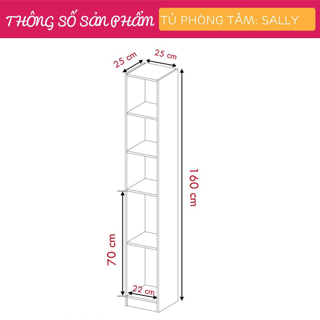 Tủ phòng tắm gỗ hiện đại SMLIFE Sally | BigBuy360 - bigbuy360.vn