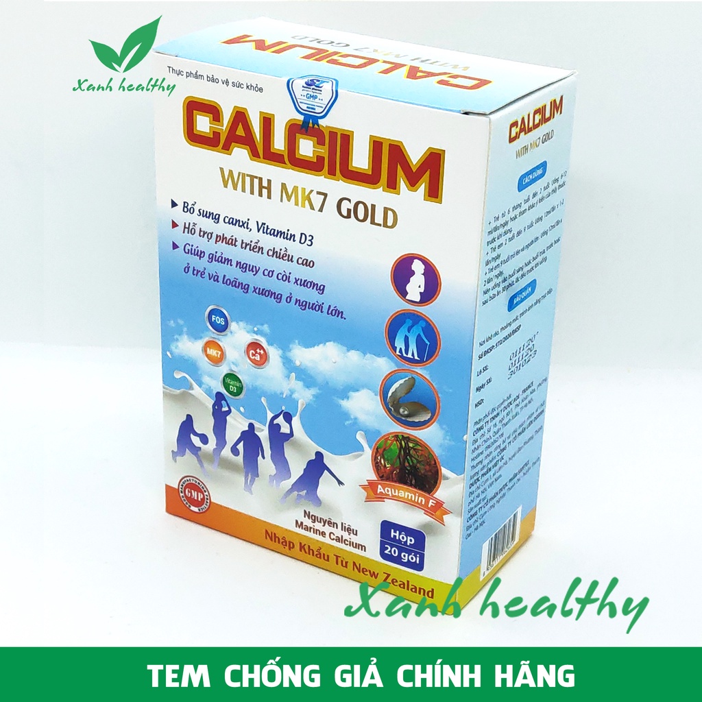 Canxi sữa CALCIUM With MK7 Gold - Canxi từ tảo biển, nhập khẩu New Zealand -  Hàng chính hãng