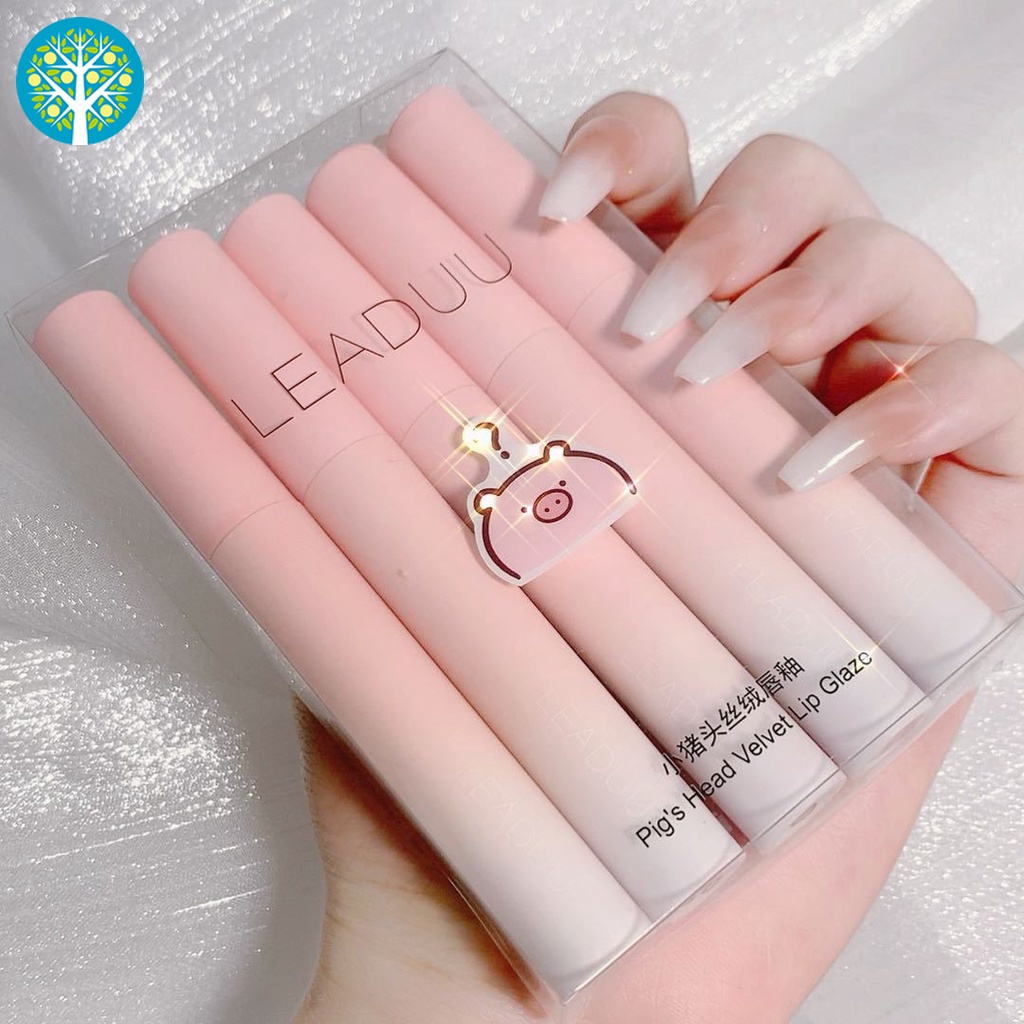 (Hàng Mới Về) Set 5 Son Môi Mềm Mại Lâu Trôi Màu Hồng Dễ Thương