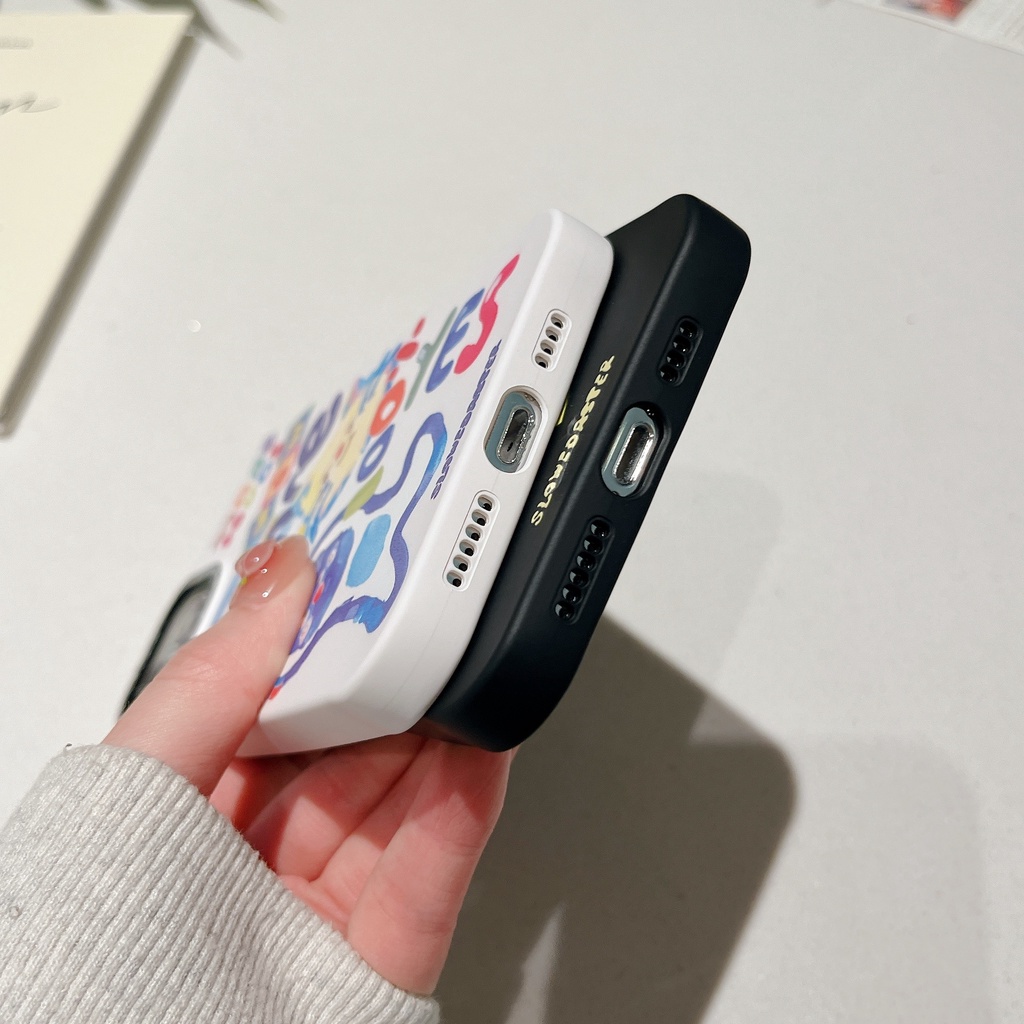 Ốp Điện Thoại Chống Sốc Họa Tiết Trắng Đen Cho iPhone 14 / 13 / 12 / 11 / X / 8 / 7P