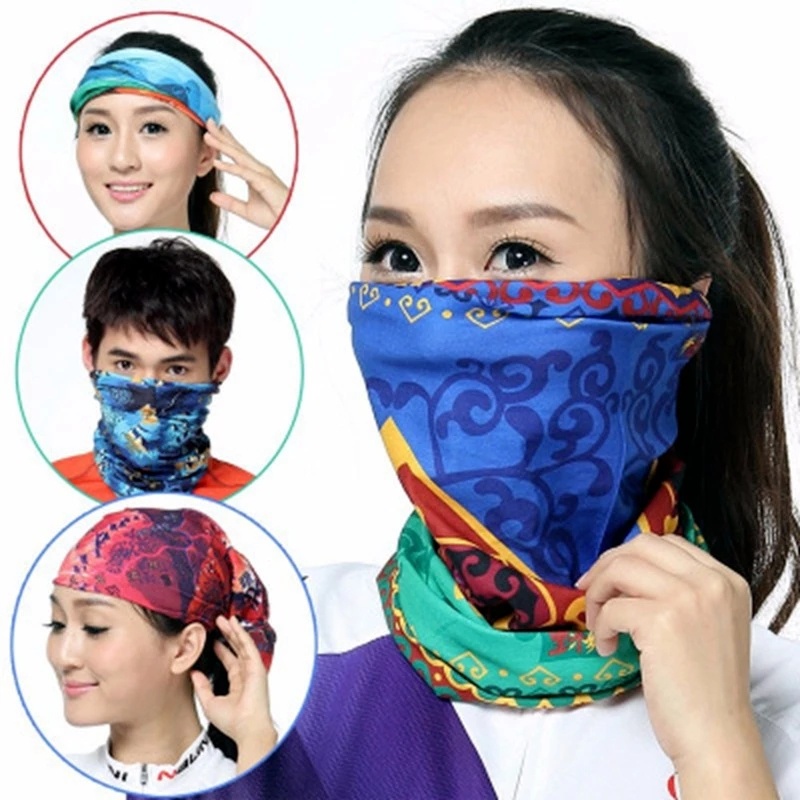 Khẩu Trang Vải Lụa Lạnh Thoáng Khí Chống Nắng / Bụi / Tia UV Giữ Ấm / Che Mặt / Đầu / Cổ Họa Tiết Rằn Ri