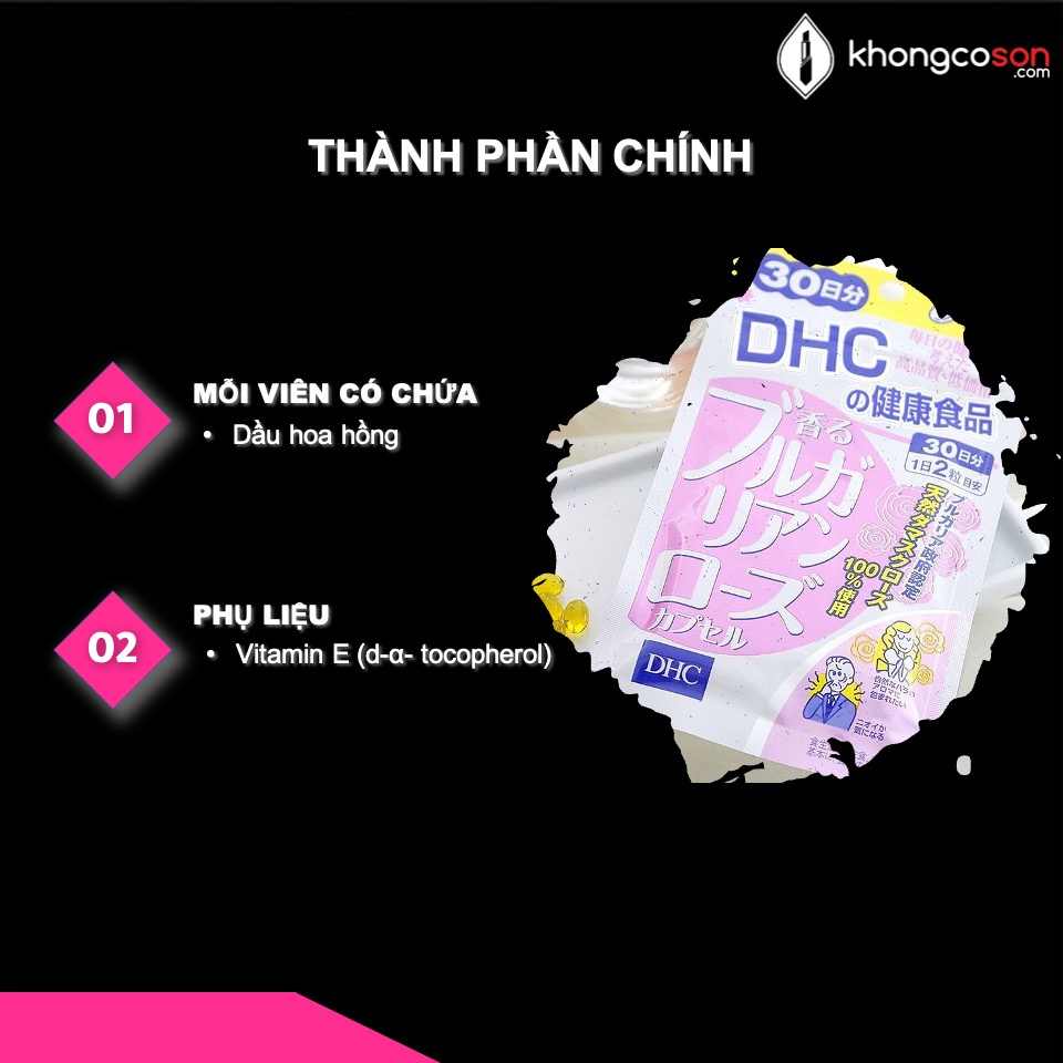 Viên Uống Hương Hoa Hồng DHC Bulgarian Rose Capsule 30 Ngày - Khongcoson