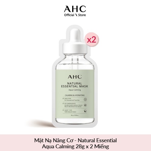 [GWP] Mặt Nạ Nâng Cơ AHC Natural Essential Aqua Calming 28g x 2 Miếng