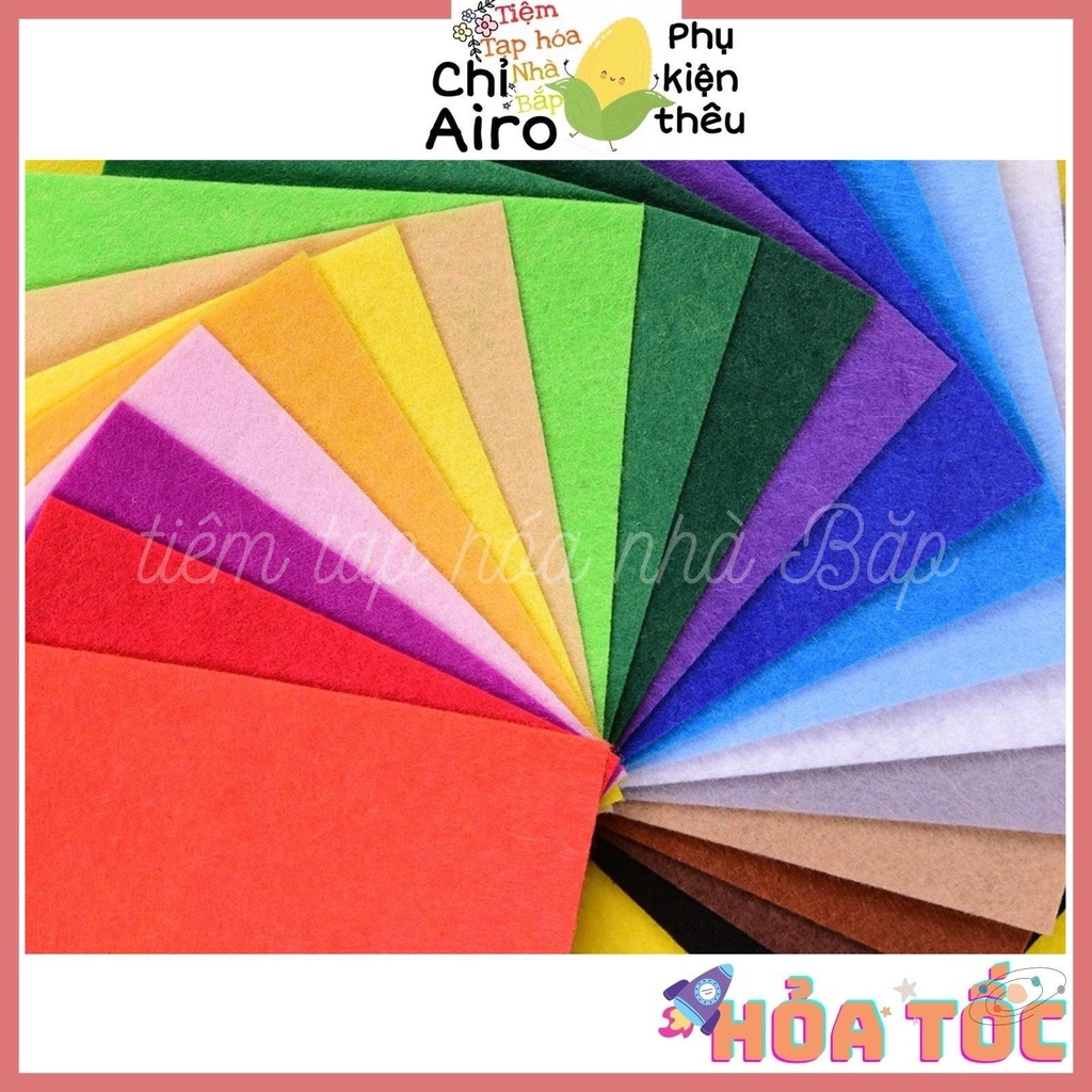 Set 40 Tấm Vải Dạ Nỉ Nhiều Màu Kích Thước 30 x 30 - Phụ Liệu Handmade DIY
