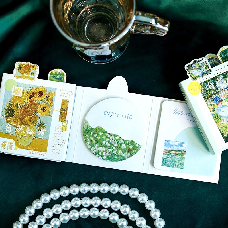 Giấy ghi chú, giấy note học tập hoạ tiết tranh nghệ thuật Van Gogh