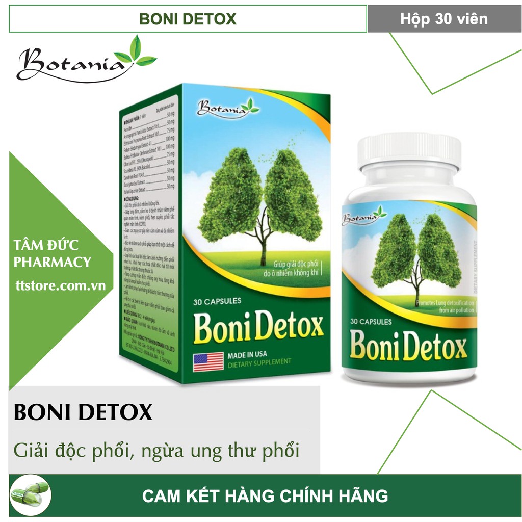 ✅[Chính Hãng] BoniDetox 30 viên Hỗ trợ giải độc phổi giảm nguy cơ u bướu phổi [Botania, Boni detox, bổ phổi]