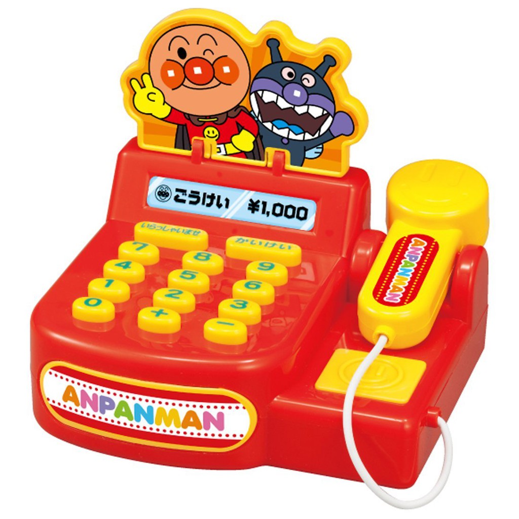 Máy Tính Tiền Siêu Thị Anpanman Mini Chạy Pin Phát Tiếng