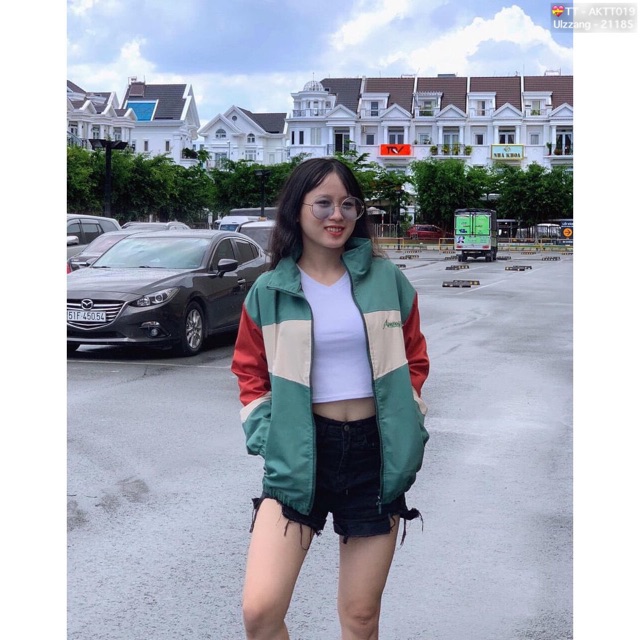 🎇𝐆𝐢𝐚́ 𝐒𝐢̉🎇 ABC Áo Khoác Kaki 2 Lớp Phối Màu Thêu Chữ Cực Đẹp #AKTT019 (Kèm Video, Hình Chụp Thật)