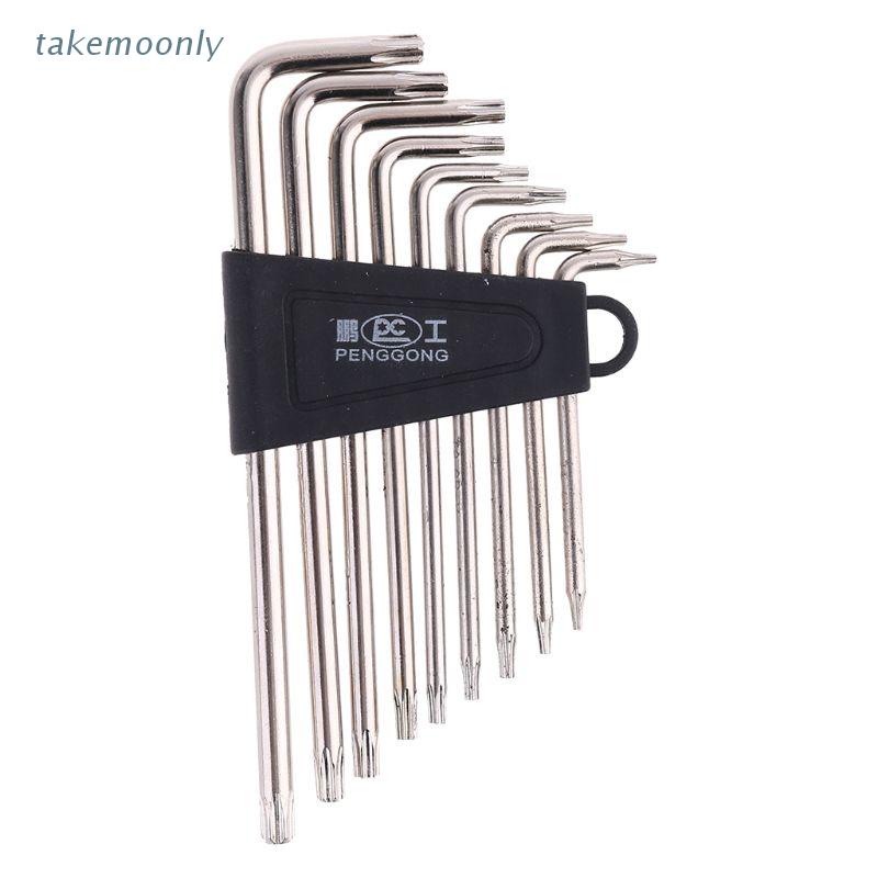 TAK  9 Pcs Hex Key Wrench Sets Torx L Shape Repair Tool Screwdriver Tool Set Useful