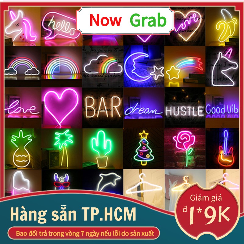 [SIZE LỚN USB -TẶNG Kèm Cóc Sạc + Miếng dàn tường] Đèn LED chữ bảng NEON trong suốt  DECOR , trang trí phòng ngủ MOXI.