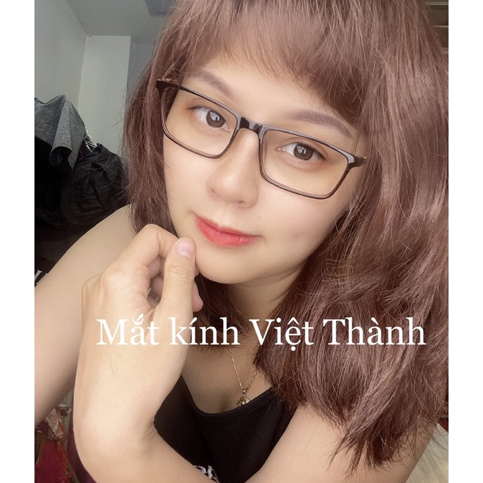 gọng kính vuông nhựa giả gỗ có lò xo nhận làm cận viễn loạn theo yêu cầu