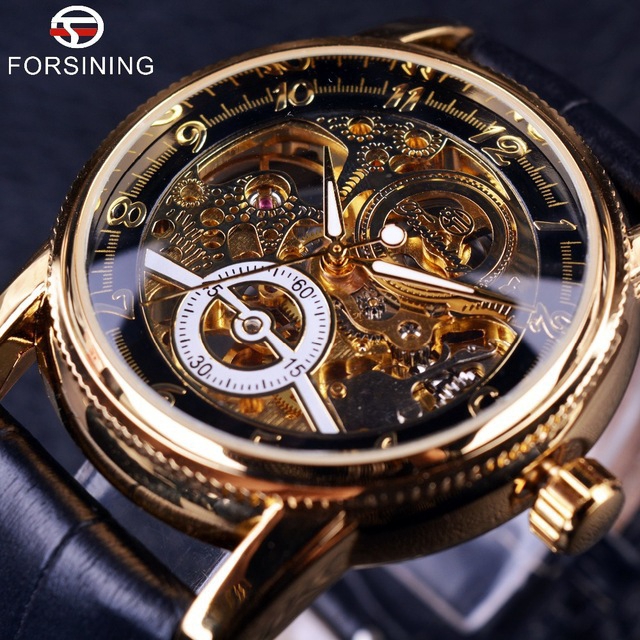 Đồng Hồ Cơ Tự Động WINNER/WINNER Mặt Trong Suốt Dây Da Cao Cấp Thời Trang Cho Nam