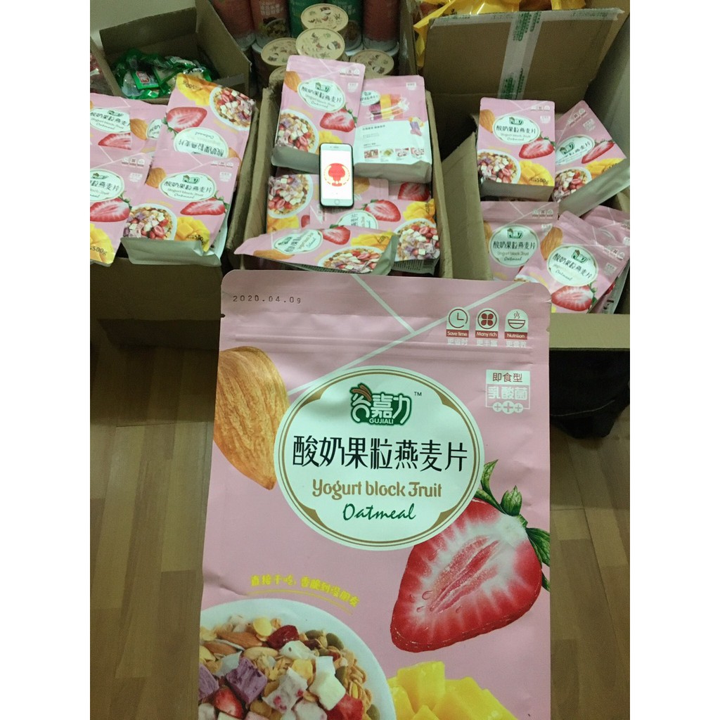 [BÃO SALE] XẢ KHO Ngũ Cốc Sữa Chua Mix Hoa Quả - Túi 500g Siêu Ngon nhiều Dinh Dưỡng