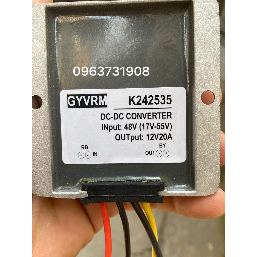 Bộ hạ áp dòng điện DC 48V xuống điện DC 12V 20A chống nước loại tốt