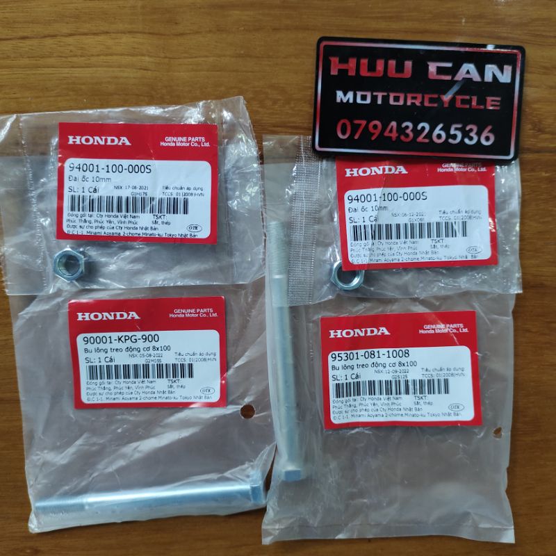 BỘ ỐC CỐT GÁC MÁY WAVE , DREAM HONDA GỒM 4 CHI TIẾT