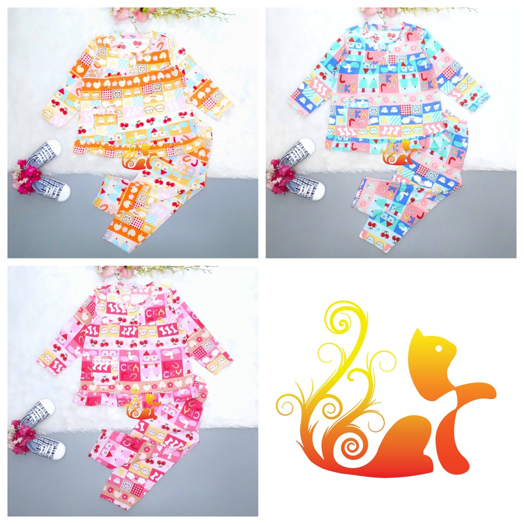 Combo 3  Bộ Pijama Ngẫu Nhiên Vải Satin Lụa Hàn Cổ Ren Tay Dài Cho Bé  - Từ 12kg - 42kg.